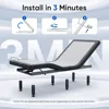 Adjustable Bed Frame Split King with Massage, Electric Bed Base Frame with Adjustable Legs, USB Ports, Wireless Remote 6