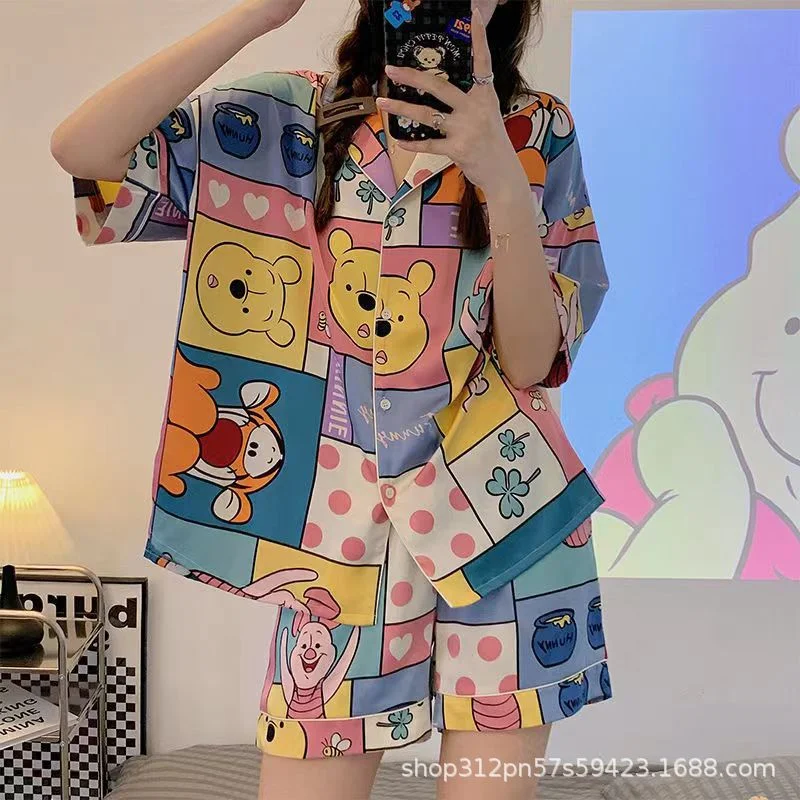 thumbnail image 1 of Disney-Conjunto de pijama de Stitch para mujer, ropa de dormir con estampado a rayas, película de dibujos animados, Toy Story, Bass Lightyear, regalo de verano, 1 of 5
