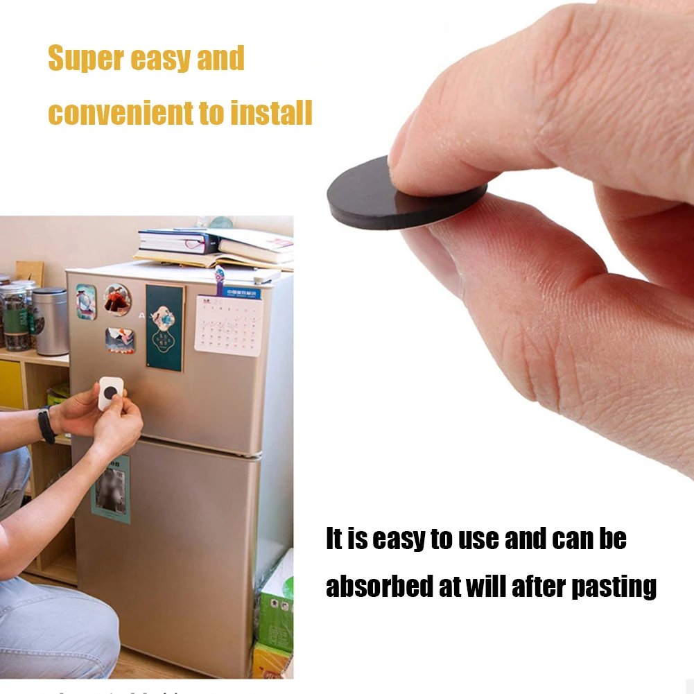 Self Adhesive Magnets Flexible Magnetic Dots Stickers Rubber 20x2mm Round 50/250PCS