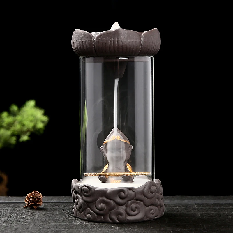 

Reverse Flow Incense Burner Sun Wukong Ceramic Ornamental Incense Burner Home Indoor Zen Decorative Ornaments