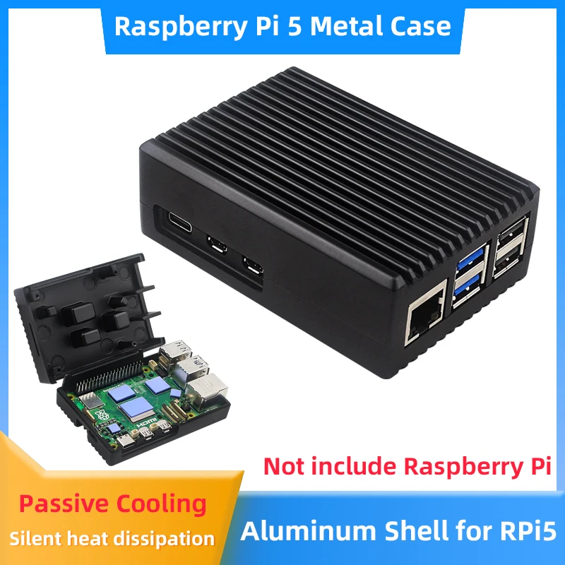 52Pi Aluminium Koelblok Behuizing met Ventilator - voor Raspberry Pi 5