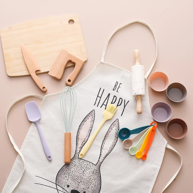Lot De 13 Couteaux Et Ustensiles De Cuisine Pour Enfants - Planche à Découper, Couteau Craquelé - Sécurisé Dès 3 Ans