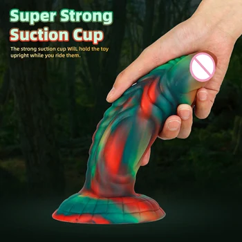 Silicone Colorful Anal Plug Suction Cup Adult Animal Monster Dragon Penis Vaginal Dildos Sex Toys For Women Vagina 2