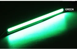10PCS LED Daytime Running Waterproof Strips - 17CM Aluminum COB Lights, 12V (Green-10PCS)