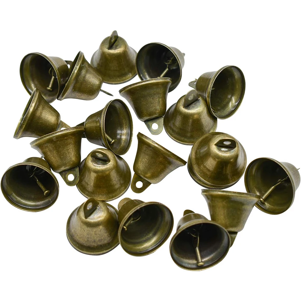 16Pcs Vintage Bronze Jingle Bells Christmas Decoration Dog Doorbell Potty Training Housebreaking Making Wind Chimes