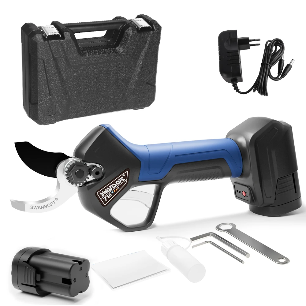 Cordless Electric Pruning Shears 28mm Electric Pruner Garden Scissors Tools Rechargeable Battery Pruning Shears Garden Tool 2