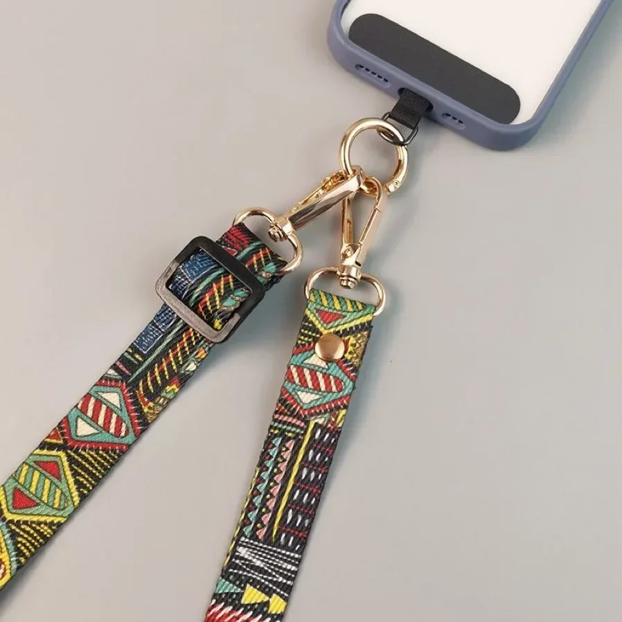 Vintage-Style Crossbody Phone Lanyard with Adjustable Strap and Antilost Clip