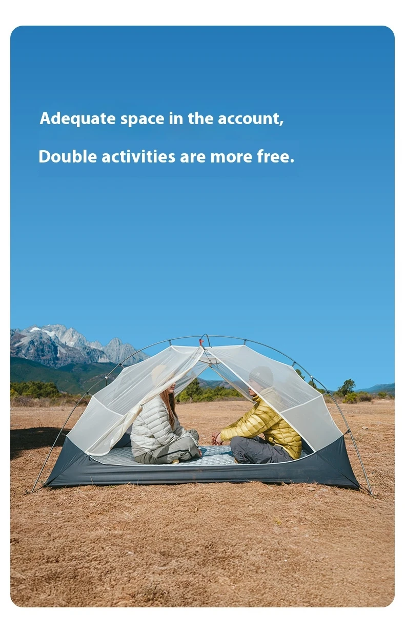 Naturehike New Mongar UL Campingzelt für 1-2 Personen, 15D Nylon, 3-Jahreszeiten-Zelt, wasserdicht, ultraleicht, tragbares Outdoor-Zelt mit Matte – Detail 7