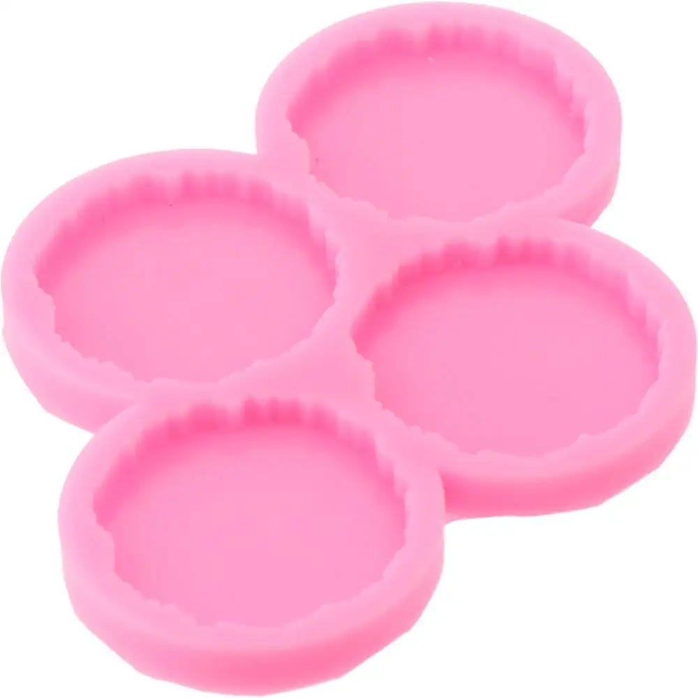 

Silicone Irregular Round Shape Silicone Molds 8*8*1.3 Cm Pink Shiny Glossy Silicone Molds Jewelry Making