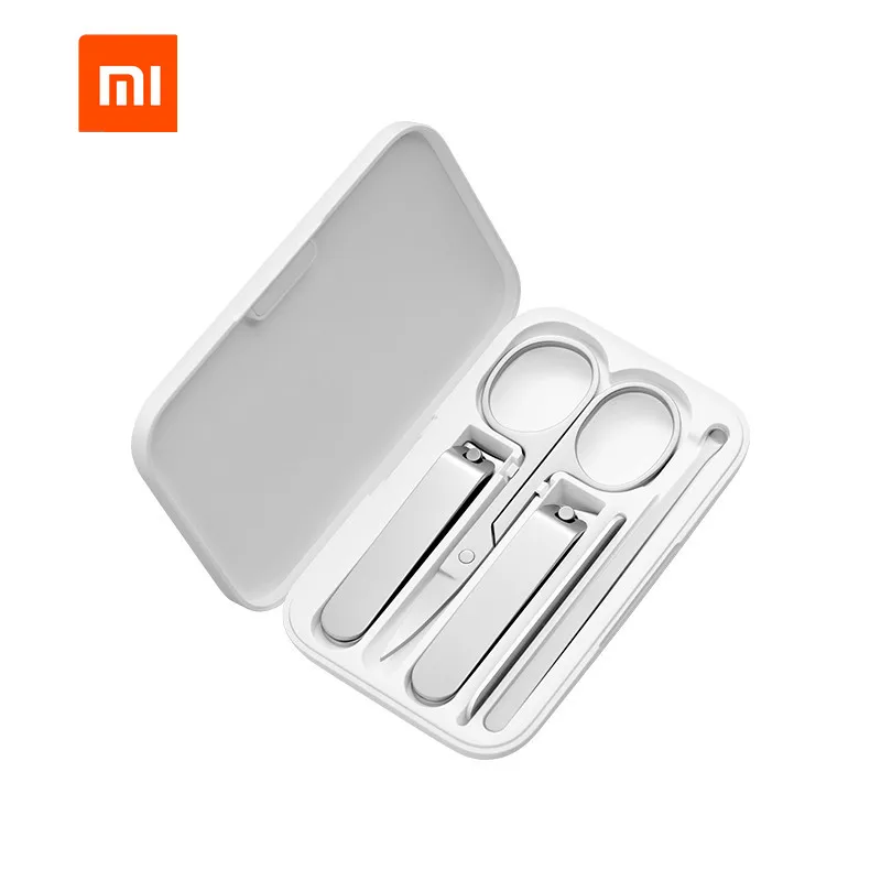 XIAOMI Mijia nail clipper five-piece set white high-quality stainless steel magnetic absorption simple five-piece set portable