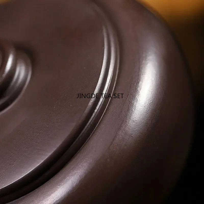 140ml Yixing Purple Clay Pot Handmade Raw Mineral Black Vermilion Beauty Pot Chinese Kung Fu Tea Set