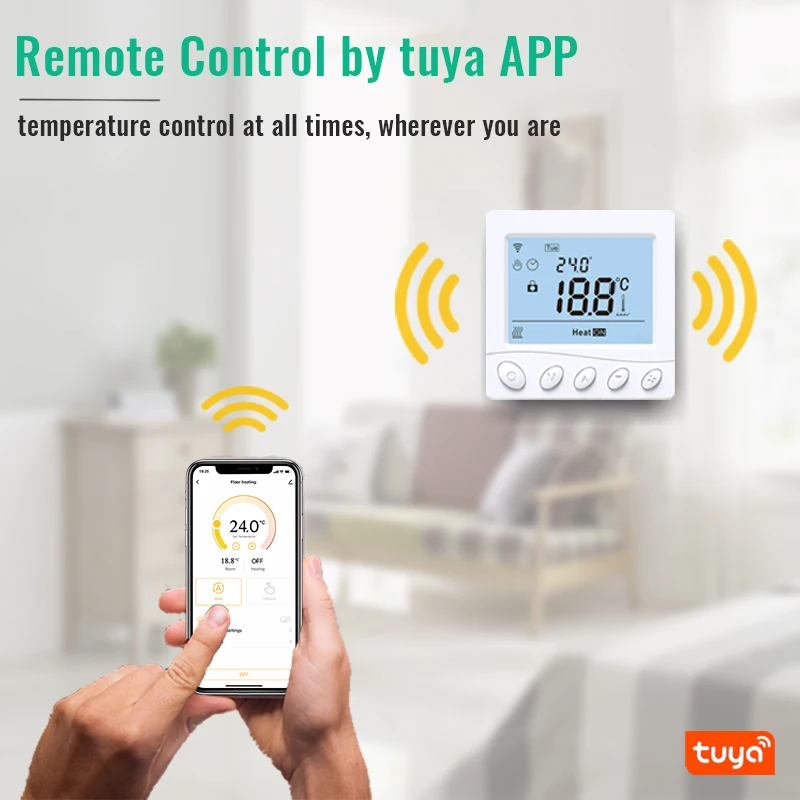 Termostato WiFi Intelligente Tuya 16A - Controllo Vocale E Da App, Per Riscaldamento A Pavimento E Caldaie - Display Touch Screen