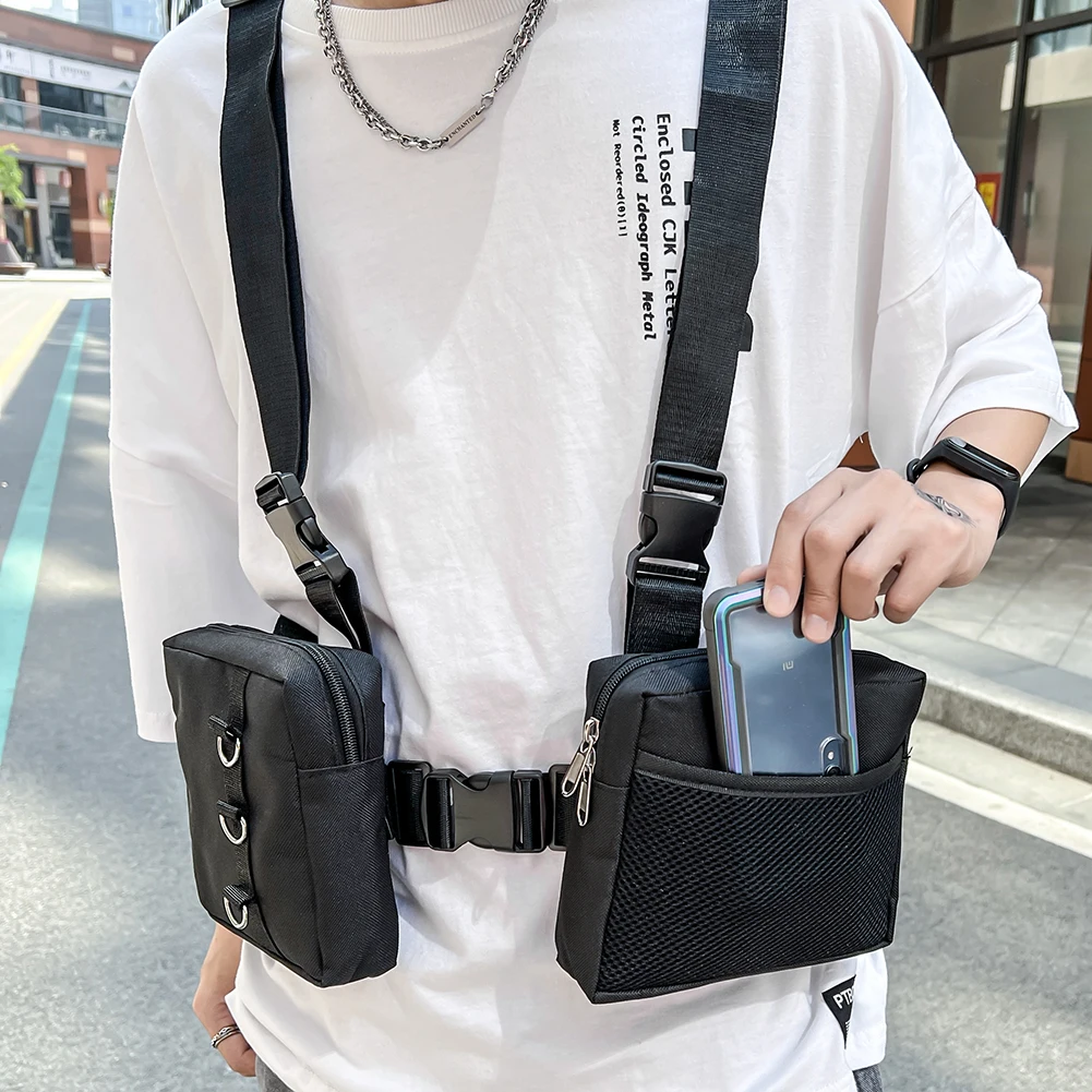 Tactical Chest Bag For Men Fashion Bullet Chest Hip Hop Vest Streetwear