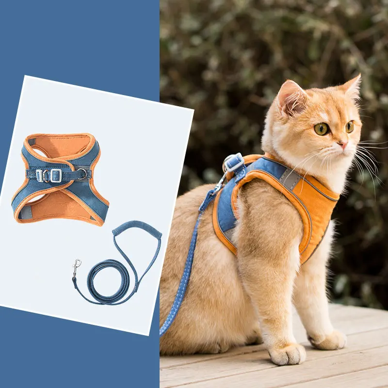 

Cat Traction Rope Vest Type Reflective Chest Strap To Prevent Break Free Cute Dog Traction Rope Walking Cat Special Rope