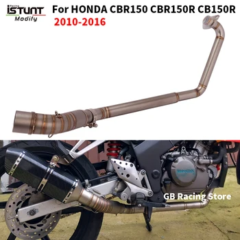 Slip On For HONDA CBR150 CBR150R CB150R 2010 - 2016 Motorcycle Exhaust Modified Front Link Pipe Moto Escape Moto Full System