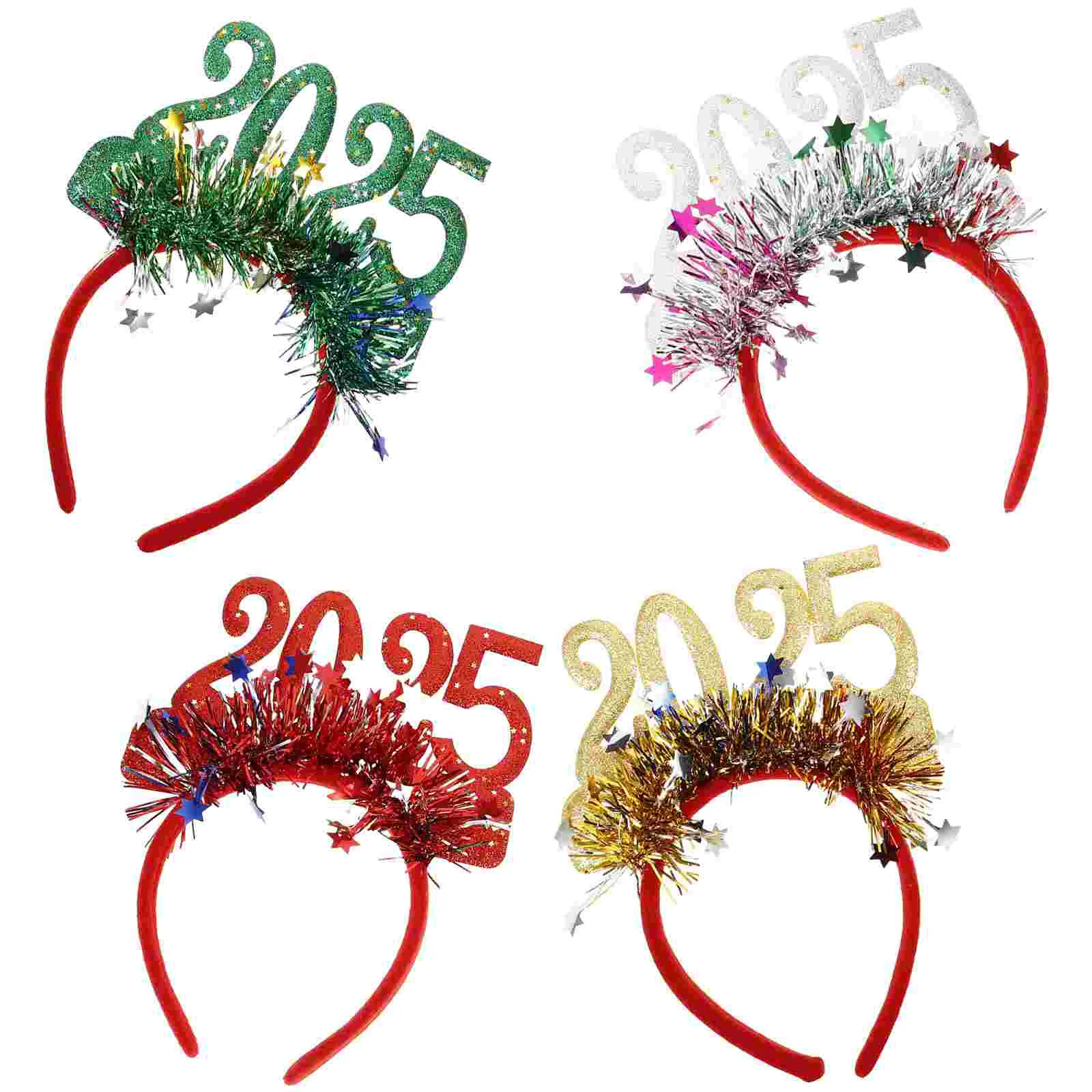 

Головная повязка, новый год, аксессуары для волос, праздничные головные повязки 2025, рождественские головные уборы для взрослых и детей, 4 шт.