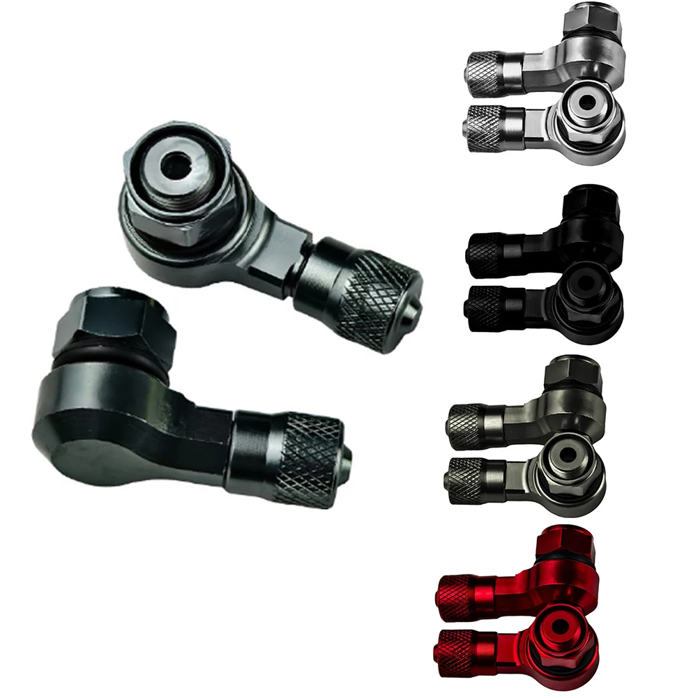 วาล์วยางรถจักรยานยนต์ 2 ชิ้น แบบมุม 90 องศา สำหรับล้อรถจักรยานยนต์ แบบไม่มียางใน อะไหล่ล้อรถจักรยานยนต์ 1