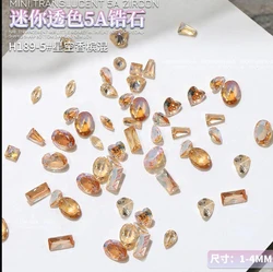 100pcs Shiny Zircon Rhinestones Mini Rhombic Nail Art Charms - Flatback Decorative Gemstones (1 - 4mm 100pcs)