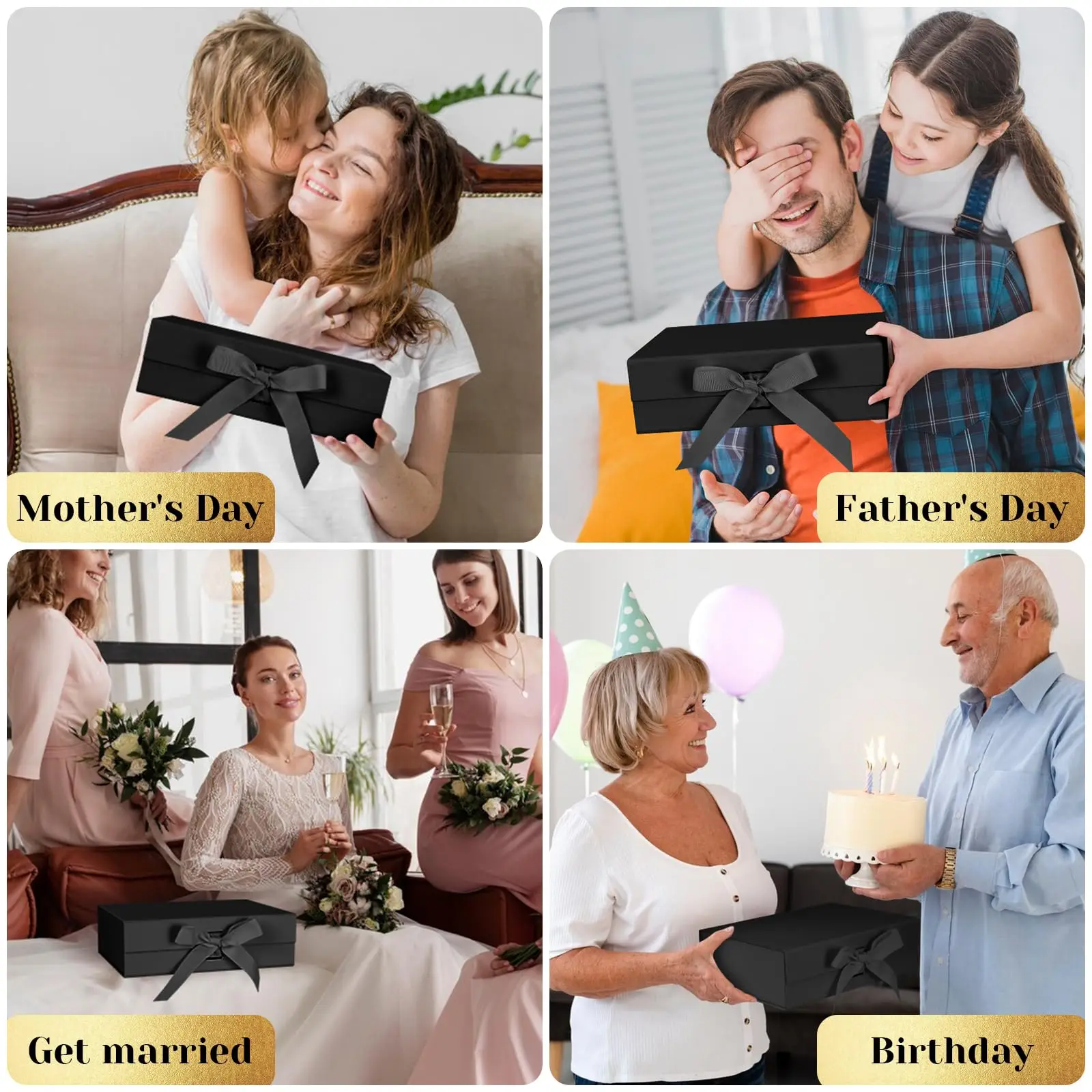 10-1Pcs Magnetic Closure Gift Packaging Box with Ribbon | Collapsible Box with Lid for ... - SKU MCGB2323 - UGI Packaging