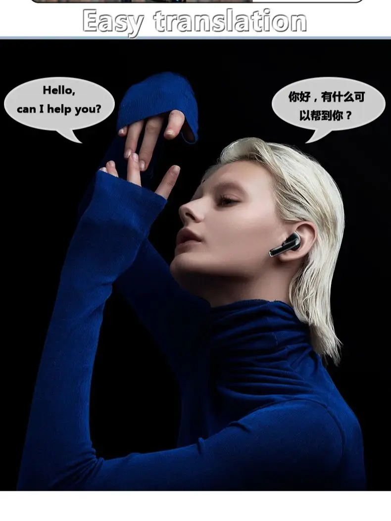 YW07Translation Earphone Simultaneous Interpretation Headphone Support 138 Languages Online Offline Translation Wireless Headset translator earbuds,translator earphones,translation headset