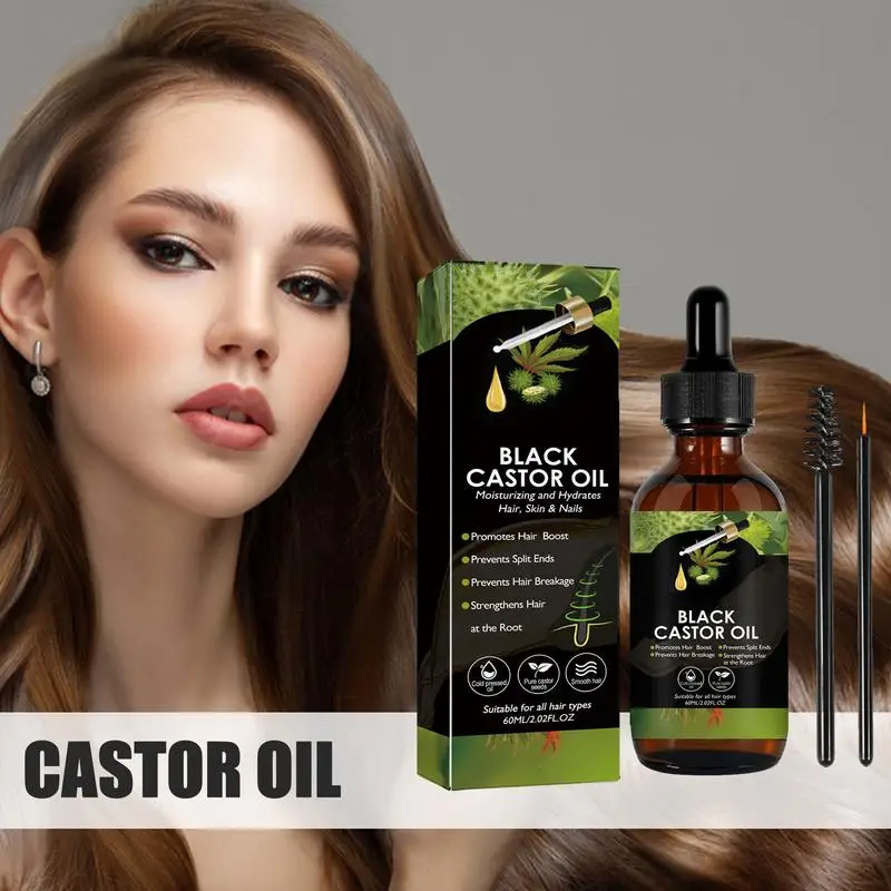 

60ml Black Castor Oil for Hair Moisturizing Hair Oil Care Liquid Jamaican Black Castor Hair Oil Gentle Natural Hair Growth Oil