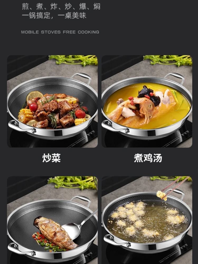 Carbon steel wok Pots and pans set Non stick pan No coating cookware 316 Stainless  steel Frying pan gas induction cooker general - AliExpress