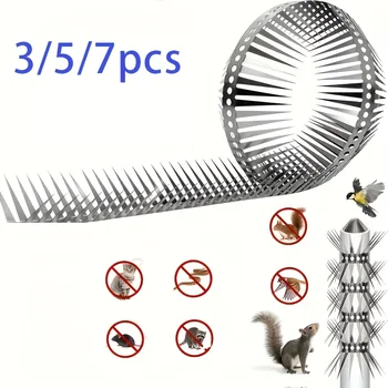 3/5/7pcs Biupky Outdoor Bird Repellent, Multifunctional Anti-Squirrel, Mink, Snake, Cat, Outdoor Animal Defense Spike Barrier 1