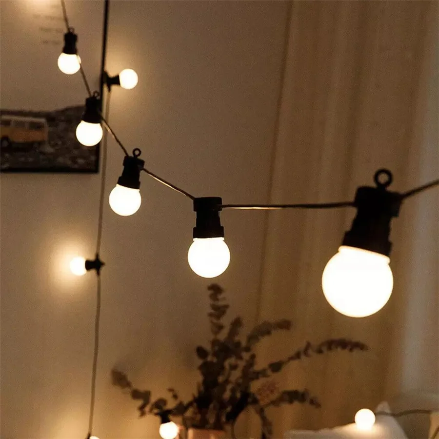 

2022 New 10/20 LED G50 Ball Bulbs Fairy String Lights Waterproof Christmas Garland Lights Outdoor for Party Wedding Garden Decor