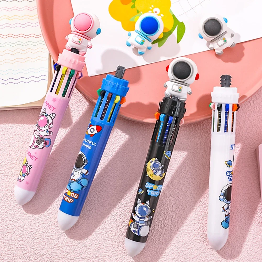 Cartoon Astronaut Ten-Color Ballpoint Pen Student Writing Graffiti Pens Stationery Office School Supplies 50 pcs cartoon bee animals cartoon diy kawaii stickers graffiti car motorcycle skateboard phone cup notebook school supplies