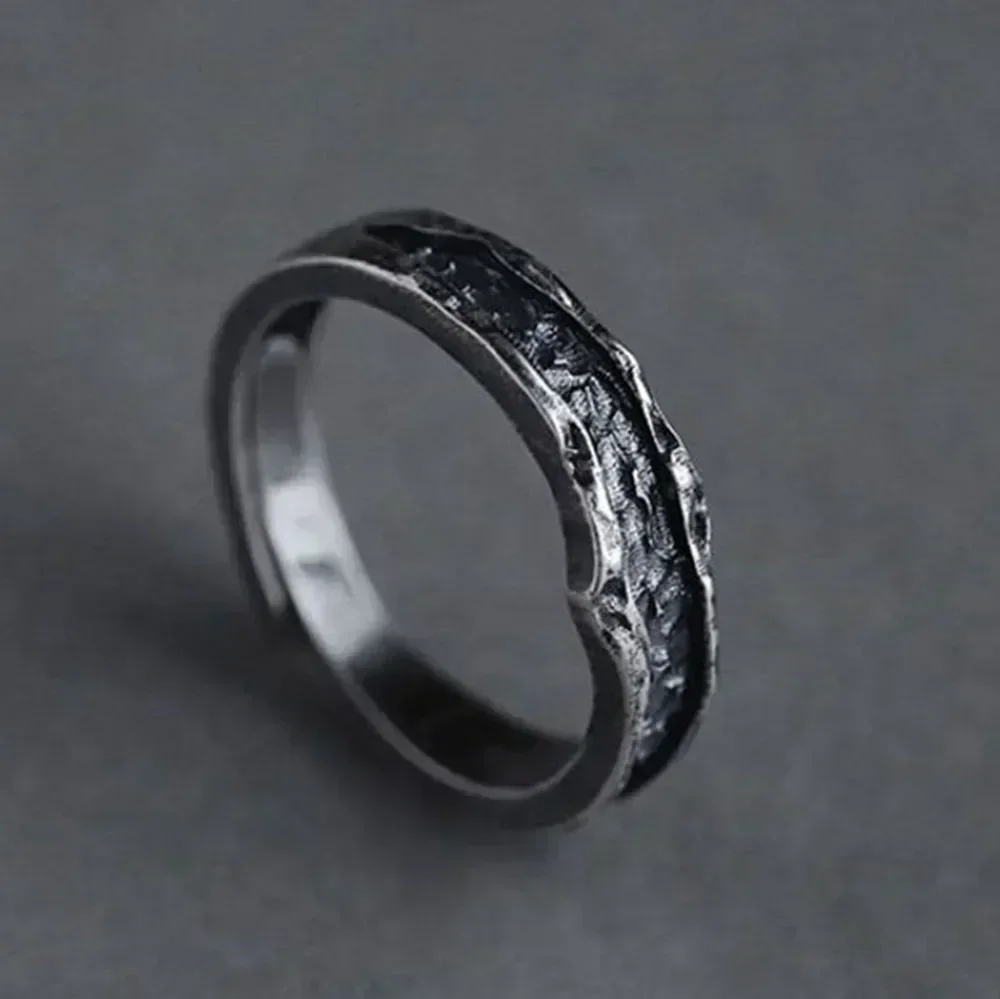 Couple Rings 1 Pair New Trendy Abyss Simple Personality Cold Wind Retro Old Student Men and Women Jewelry Gift