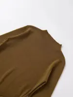 Women's Top 2025 Autumn New Style Camel Long Sleeve Knit Top with Bow Decoration Slim Fit Elegant and Fashionable - Image 3