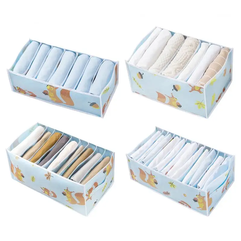 

Clothing Storage Box Collapsible Storage Bins For Closet Compartmentalized Space Scarves Organizer Cleanable Non-Woven Fabric