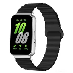 Magnetic Sport Silicone Watch Band Bracelet - Universal Fit for Samsung Galaxy Fit 3 (Black)
