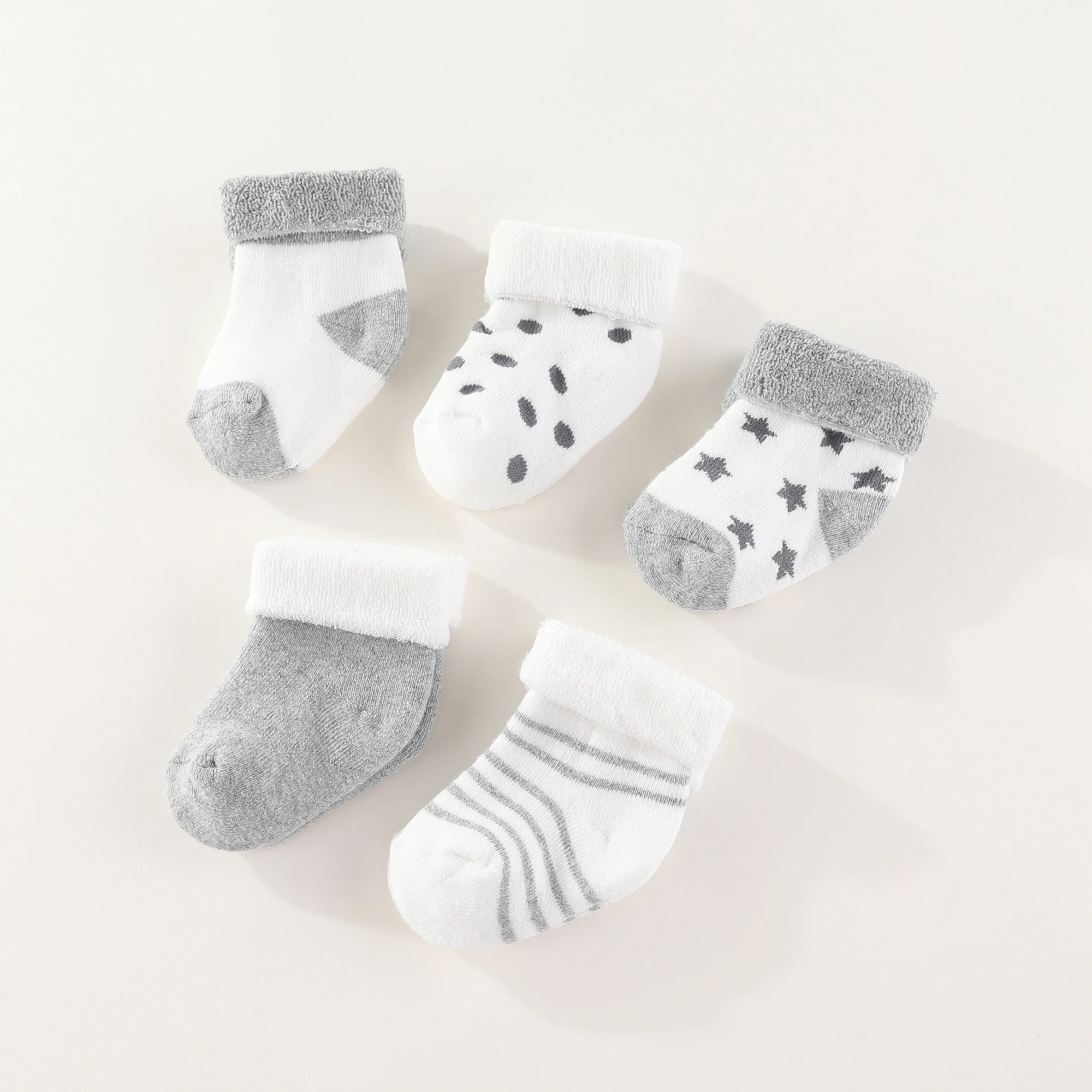 Conjunto de calcetines de algodón 100% para bebé, medias Unisex de Color sólido de 0 a 12 meses, 5 pares