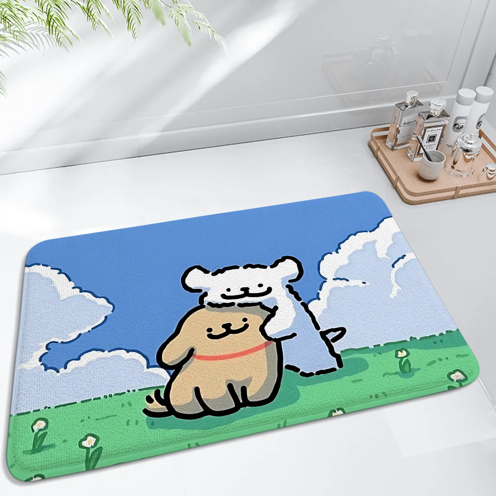 Feelyou Kinderteppich Mit Kuh-Motiv – 91x152 Cm, Rutschfeste Bodenmatte Fürs Kinderzimmer (blau-weiß)