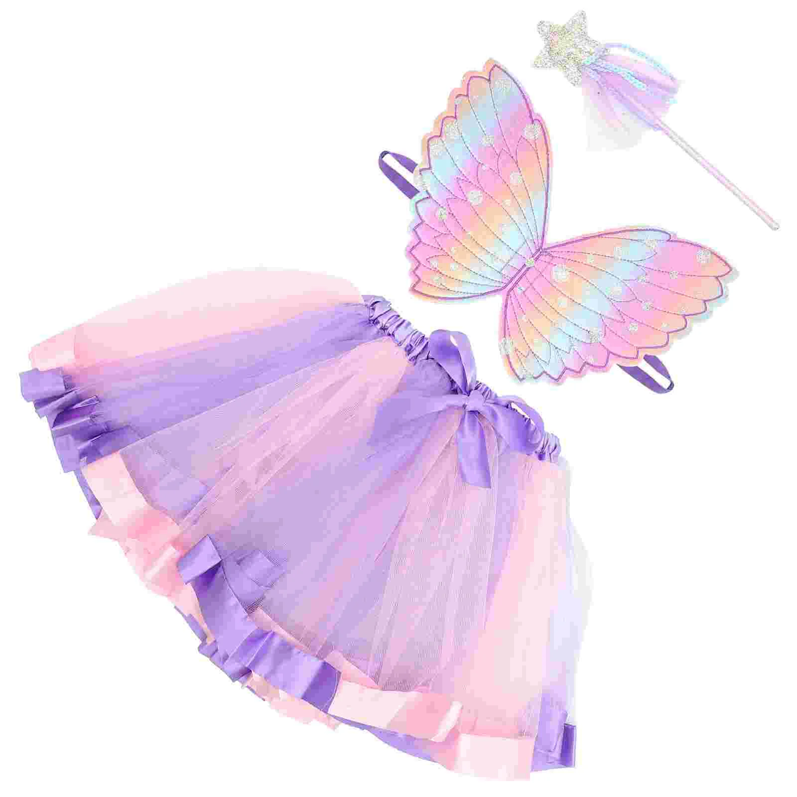 

Wings Dress Up Props Party Outfits Clothing Angel Decoration Holiday Lovely Wand Cosplay Child