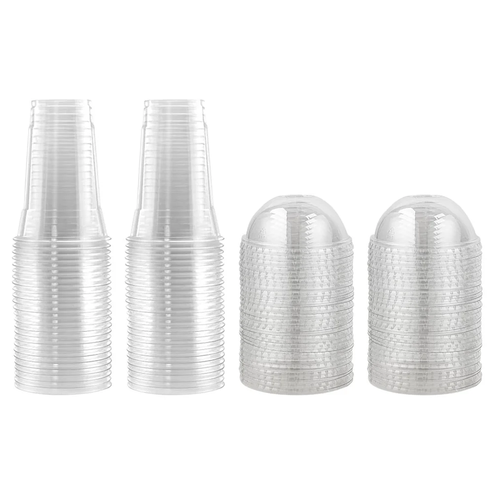 Disposable Transparent Plastic Cups 40/50pcs 460/600ml Milk Tea Juice Cold Drink Smoothie Beverage Cups With Lids plastic cups