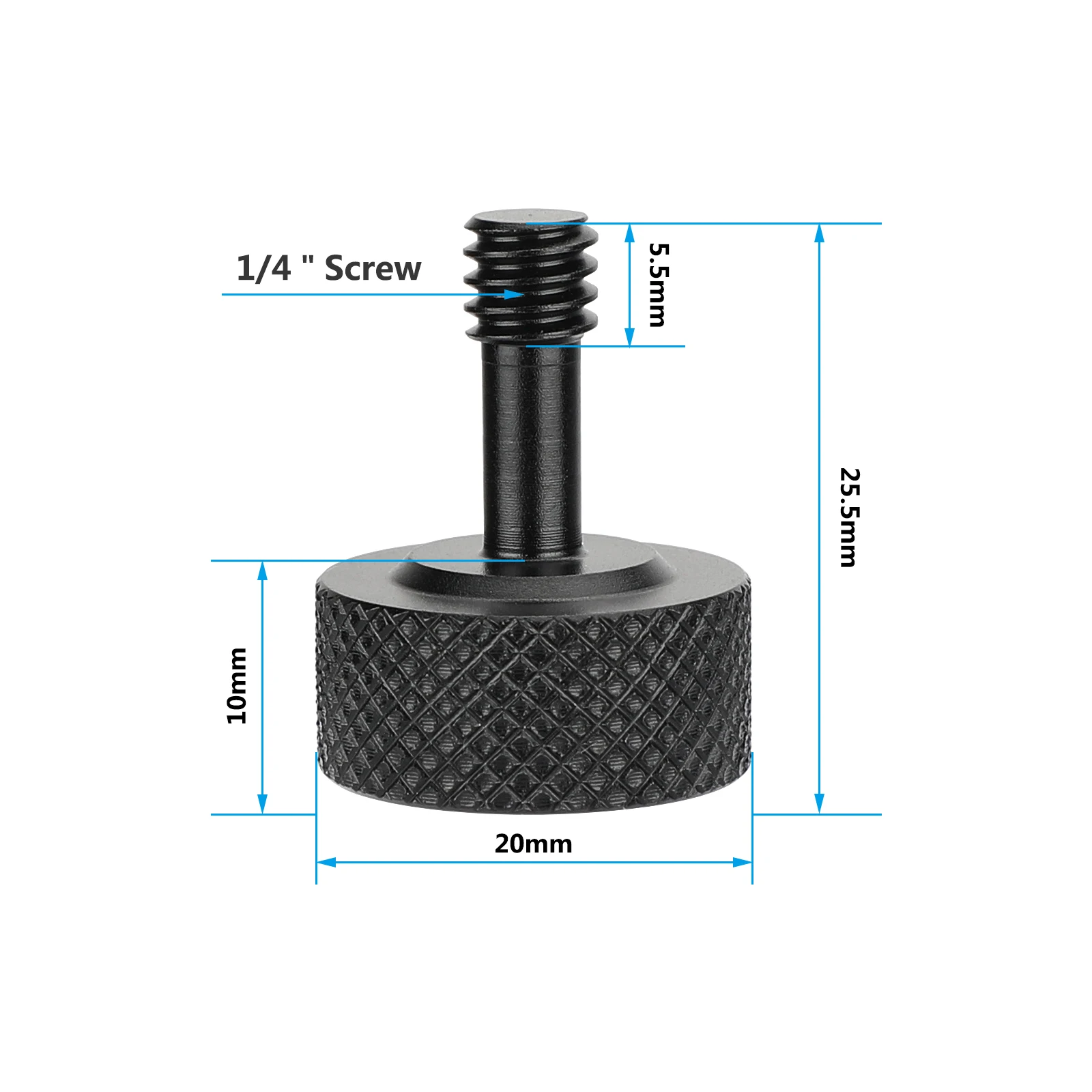 HDRIG 1/4"-20 Thread Thumb Screw Cup Head For DSLR Camera Cage Kit Accessories (A Packet Of 2 Pieces)
