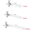 6/8/10 Holes Clothes Hooks 304 Stainless Steel Wall Mounted Drying Rack Home Folding Clothes Organizer with Screws Clothes Stand 6