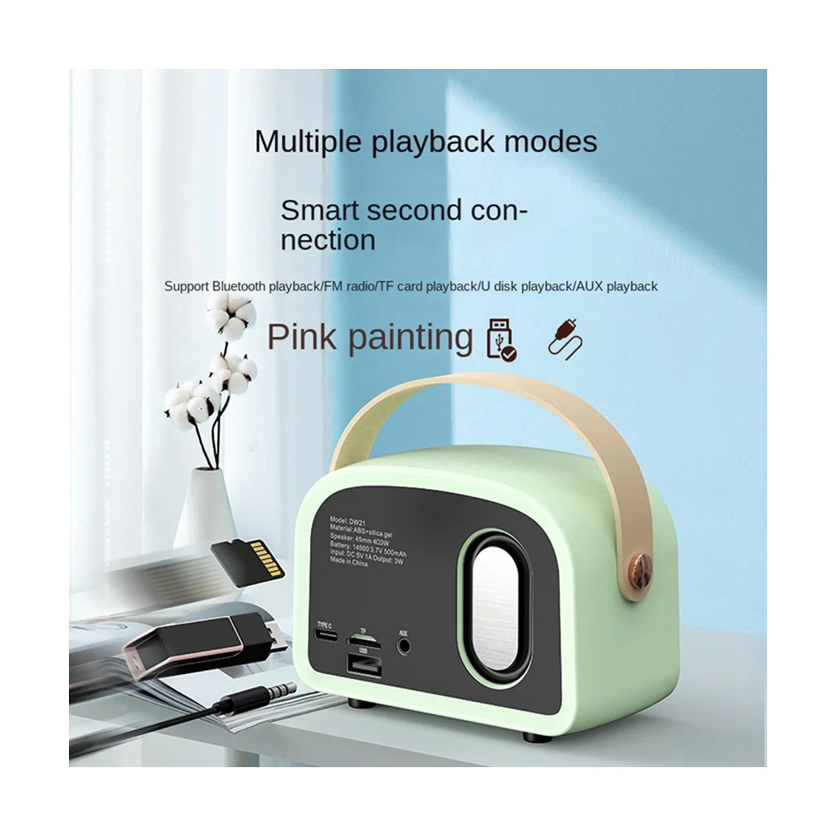 

Мини Bluetooth-Колонка в стиле ретро, классический музыкальный плеер, звуковой стерео сабвуфер, портативная фотоколонка для дома