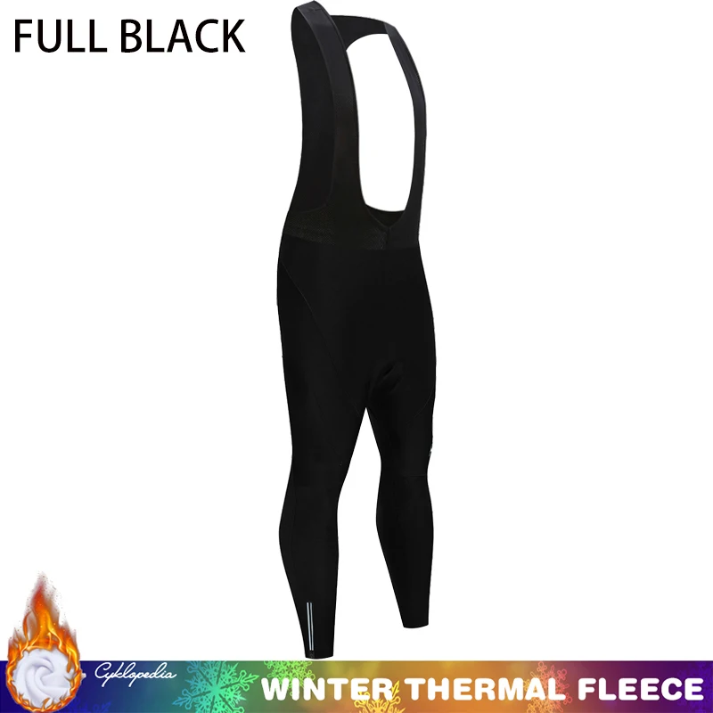 Winter Thermal Cycling Pants Men Cycling Long Pants full black Outdoor Bicycle Wear bib Gel Pad Bike Trousers