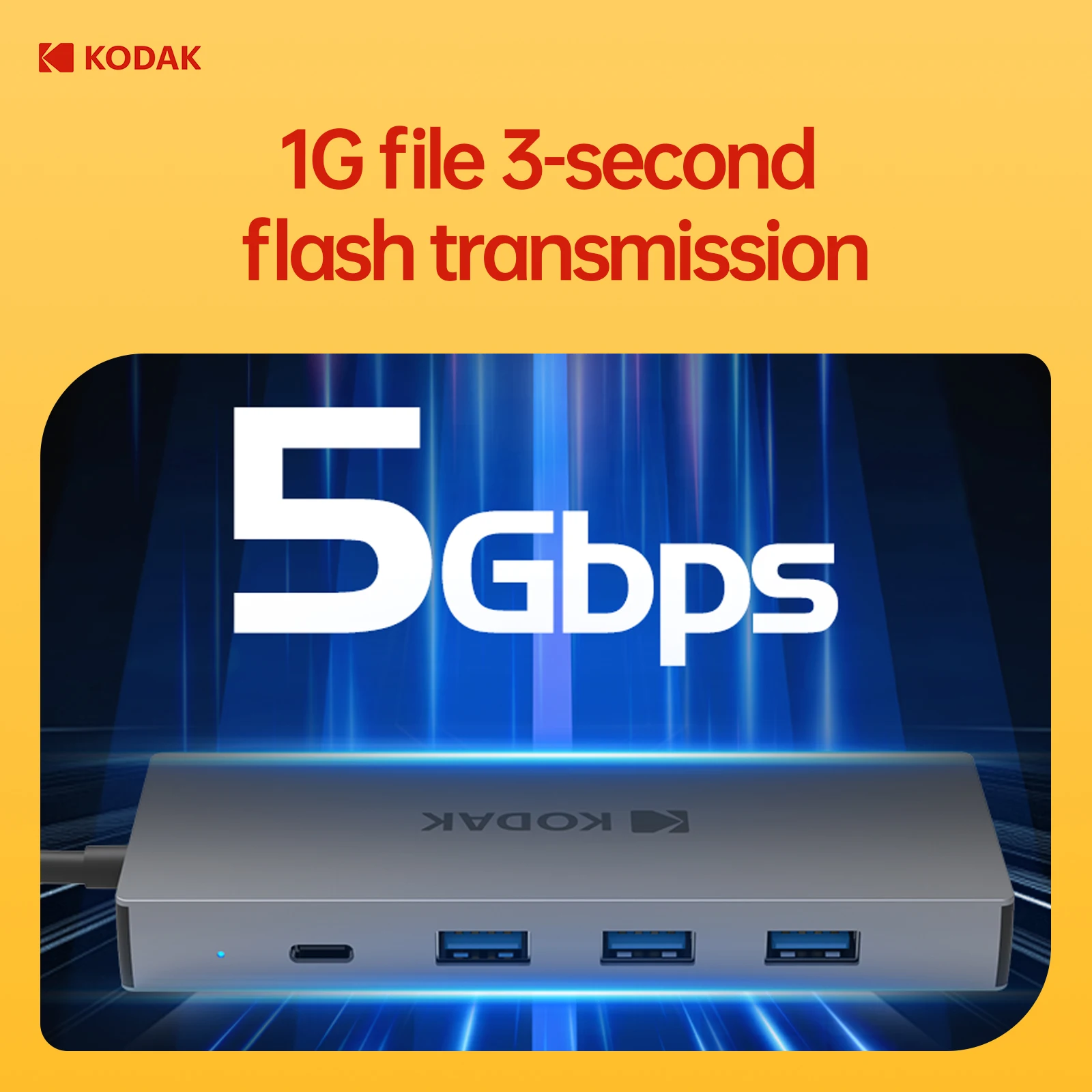 KODAK 9 In 1 USB C HUB 4K 30Hz to HDMI PD Multi Splitter Type-C Adapter For Macbook USB 3.0 HUB SD Card Reader Multi Converter