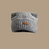 Woman Bonnet Solid Color Warmth Hat Winter Cute Cat Ear Earflap Knitted Hat Thicker Ear Protection Soft Street Beanie Hat 5