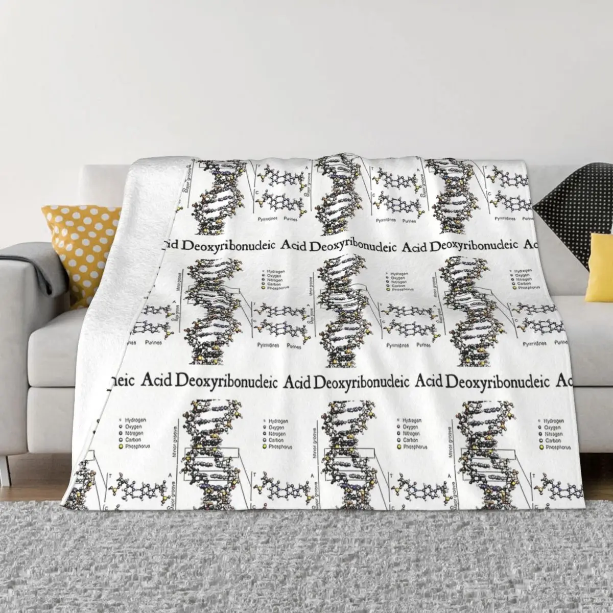 

Freemason Shower Blanket Flannel Nerdy Deoxyribonucleic Acid Cool Cozy Soft FLeece Bedspread