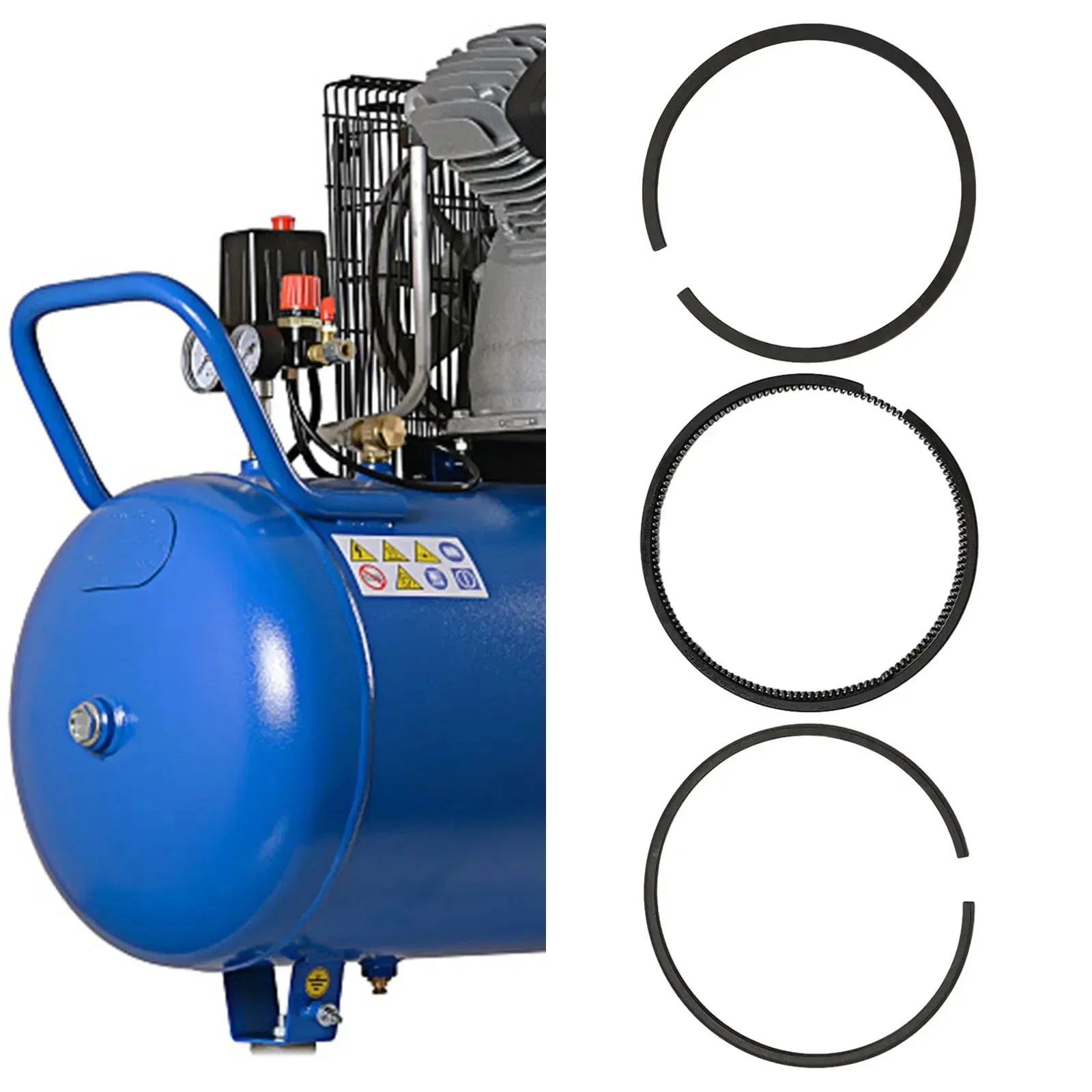 3pcs Air Compressor แหวนลูกสูบชุดสําหรับ 42/47/48/51/52/65 มม.เส้นผ่านศูนย์กลางกระบอก Air คอมเพรสเซอร์ Air ปั๊มชิ้นส่วนนิวเมติก 1