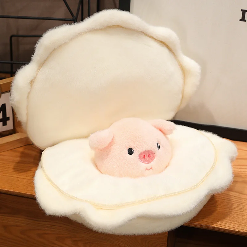Ocean Theme Plushies Cute Pig Pearl Shell Plush Pillow Kawaii Gift For Girl Birthday Xmas Soft Home Bed Back Cushion 50cm 4
