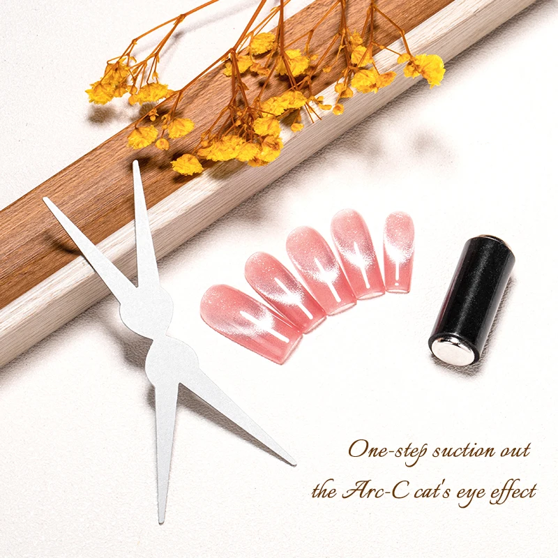 원스텝 흡착식 아크-C 캣츠아이 효과 - DIY 마그네틱 폴리쉬 효과를 위한 전문 네일 아트 도구 및 액세서리