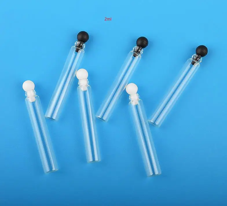 Perfume Bottle 1.5ml 2ml 3ml Inner Plug Black Round Head Test Tube Bottle 200Pcs/Lot Gift