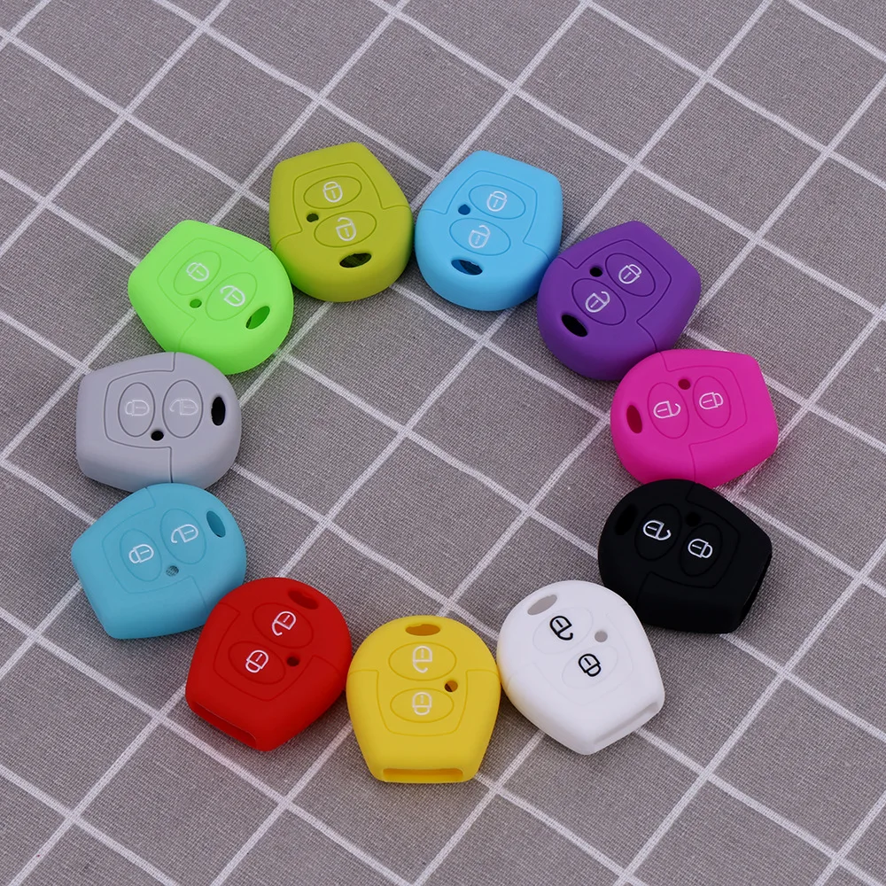Key Case Cover Key Case Car Key Shell Silicone Key Case Cover For Seat Ibiza Leon Toledo Mii Altea Cordoba Arosa Alhambra Exeo FR Sharan 2 Button Remote Shell Car 1Pc