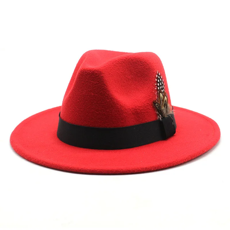 Männer/Frauen Vintage breite Krempe Hut Kirche Party Damen Filz Jazz Cap Cowboy Party Hut Jazz Hut – Detail 14